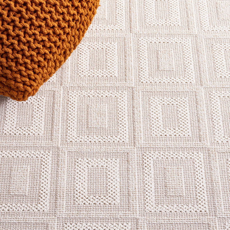 Tapis beige / ivoire Asabi 106, Carré 6 pi 7 po