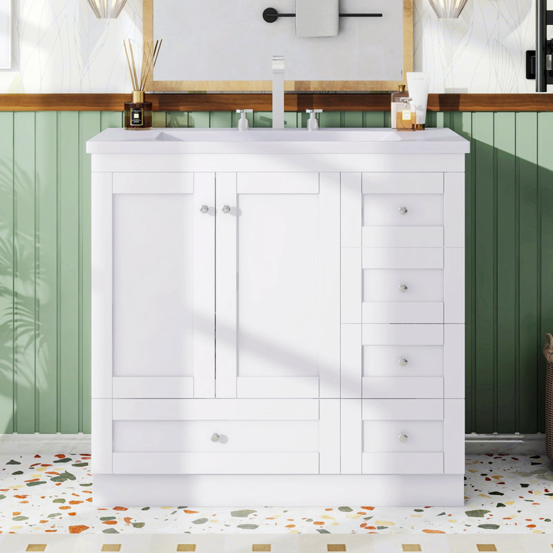 Rangement pour salle de bain Rimpy, Blanc