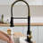 Automatic Smart Hands Kitchen Faucet - Touchless With Pull Down , Black And Gold, Contemporary Design, Stainless Steel, Ceramic Sink Smart, , + Contemporary, Filler