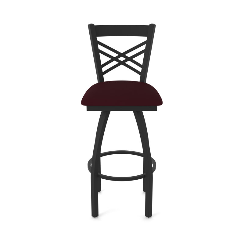 Tabouret pivotant 820 Catalina, Noir froissé, Vinyle - bordeaux Canter, Tabouret de comptoir (siège d'une hauteur de 25 p