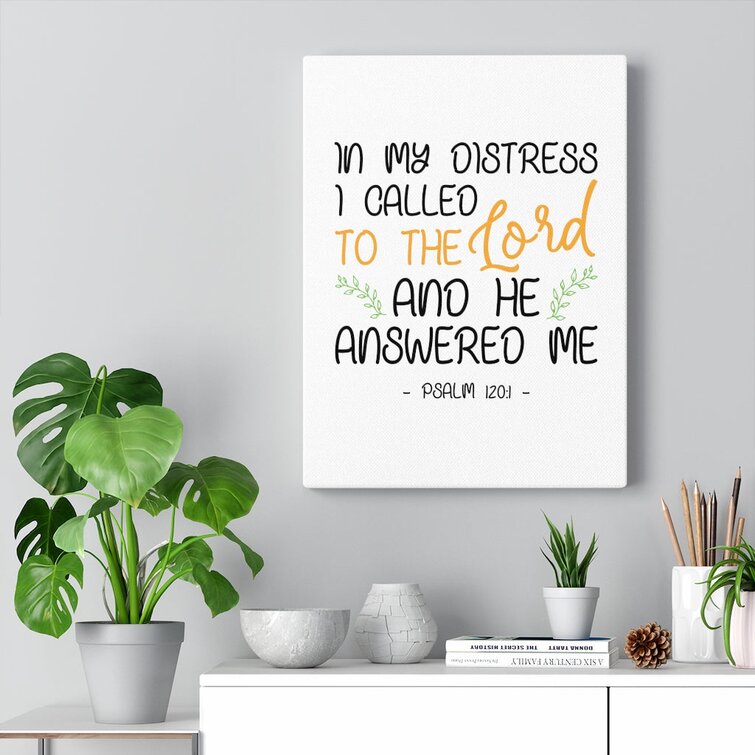 Scripture Canvas He Answered Me Psalm 120:1 Christian Wall Art Bible Verse Print Ready To Hang