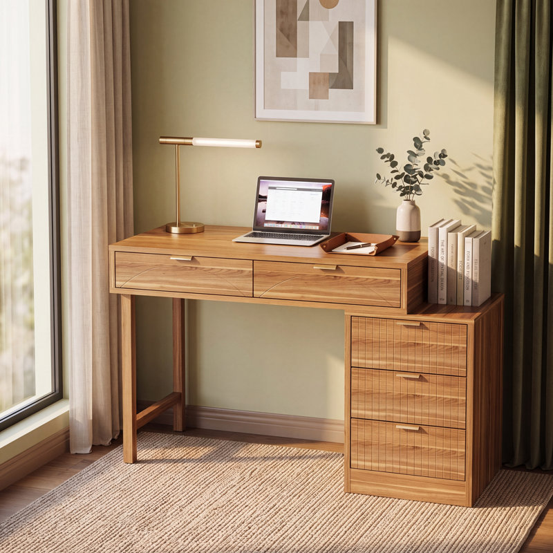 Small Computer Desk, Writing Desk with Drawers