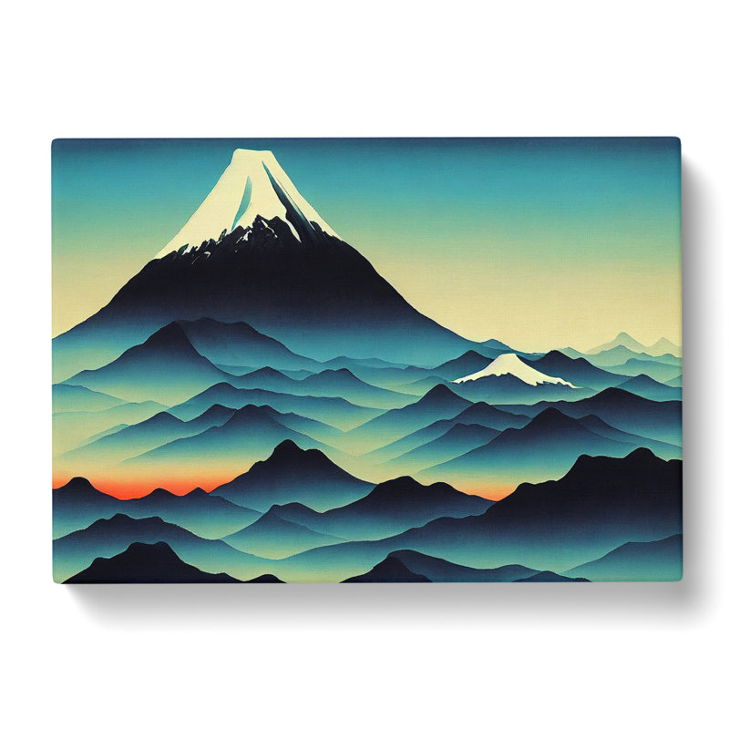 Painted Japanese Mountains Vol.4 - Wrapped Canvas, 35cm H x 50cm W x 3cm D