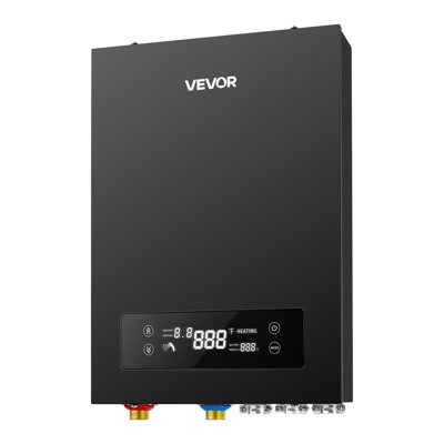 Chauffe-eau électrique sans réservoir, 27 kW, 240 V, pour lavage, bain et cuisine, commande tactile DEL, élément chauffant en fonte d'aluminium, température réglable de 30 à 55 °C (86 à 131 °F).