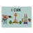 Ambesonne Fitness Cutting Board Large Size Animals Exercise Multicolor
