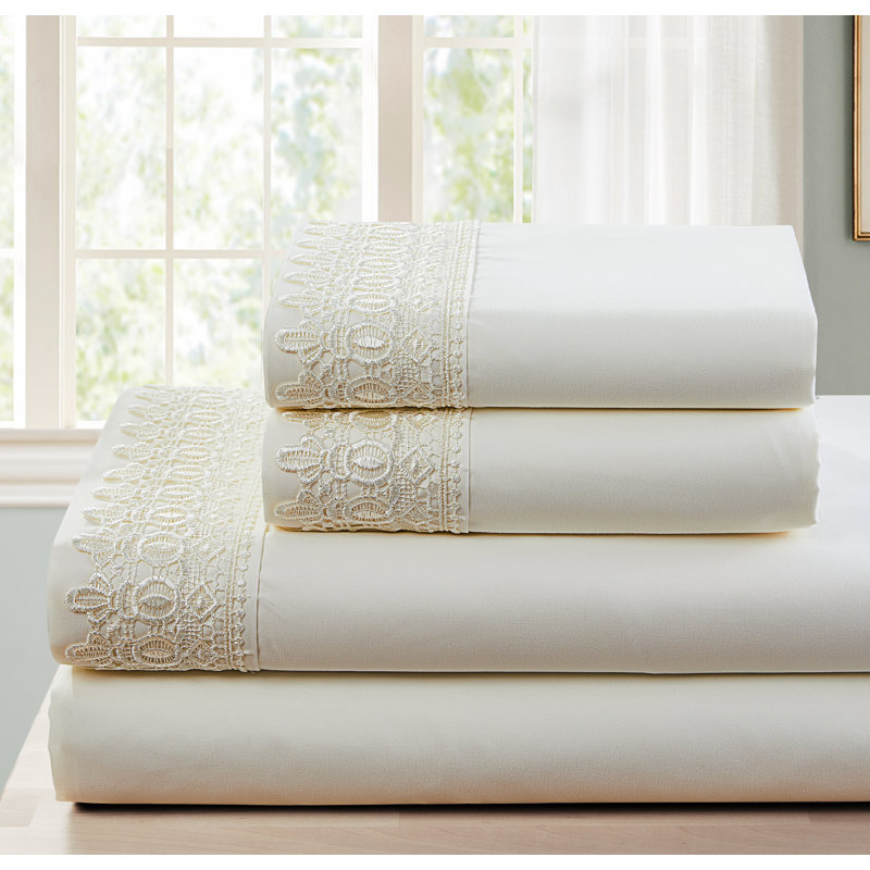 Premium Microfiber Sheet Set, Ivory, Twin Sheet Set + 1 Fitted Sheet + 1 Pillowcase