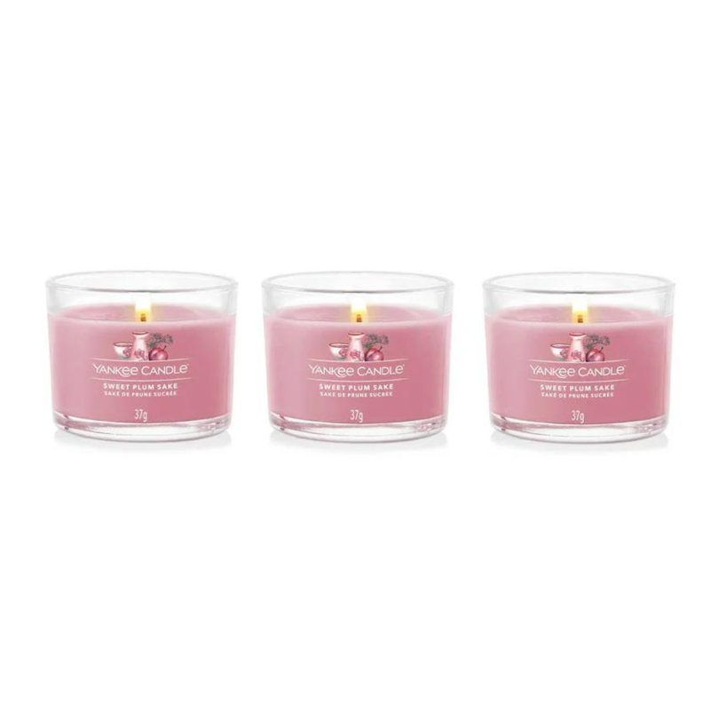 Yankee Candle - 3 Packed Filled Votives - Sweet Plum Sake