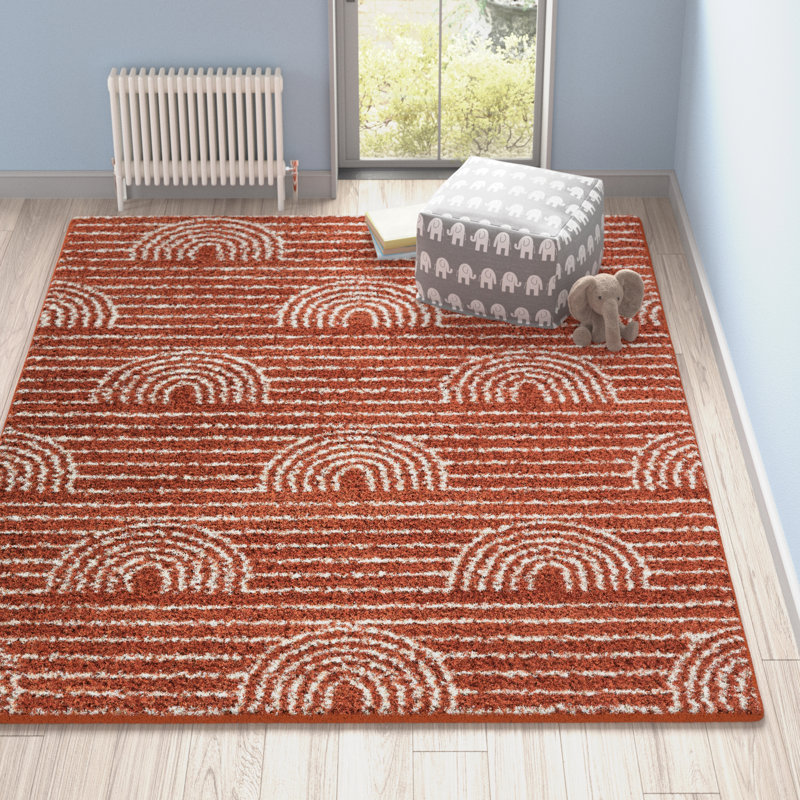 Tapis à poils longs Alec, Rectangle 3 pi 11 po x 5 pi 7 po, Burn Orange brûlé