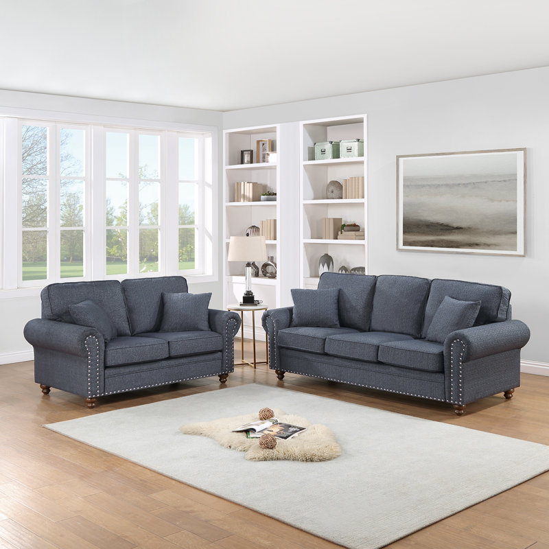 Vyron 2 - Piece Sofa Set, Gray Fabric