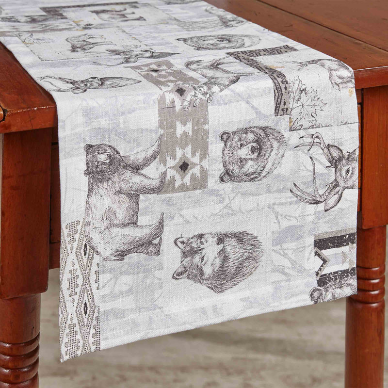 Millwood Pines Wild And Beautiful Table Runner - 36''L - Gray, 36" x 13"