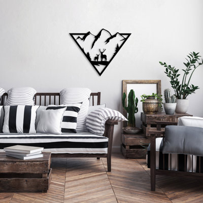 Elegant Decorative Metal Wall Accessory, Black Finish, 16.5 x 21.7 inches | 100% Metal Construction, Thickness: 0.06 inches | Lightweight at 0.8 lbs | Perfect for Modern Home Decor and Stylish Interiors