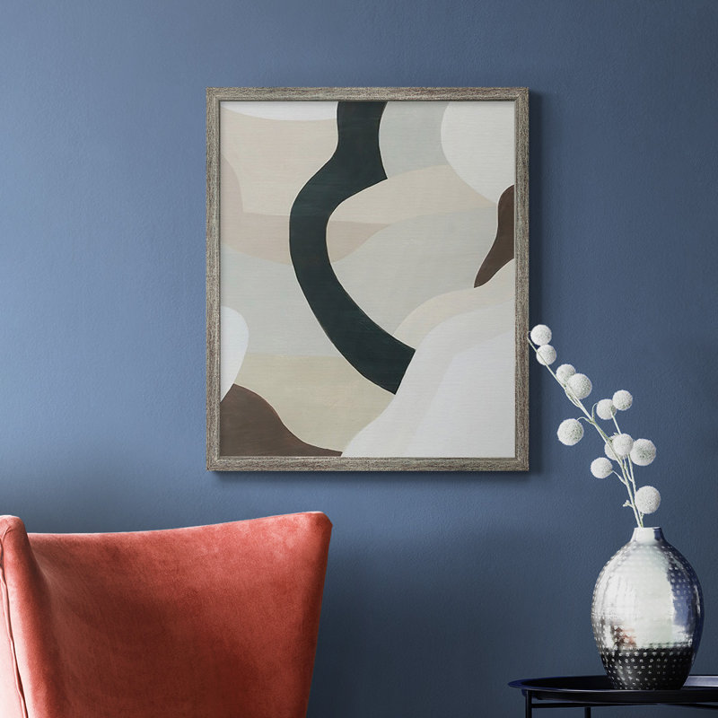 Toile encadrée de qualité supérieure Shifting Neutrals II - prête à être accrochée, Argent patiné, H 24 po x l 20 po