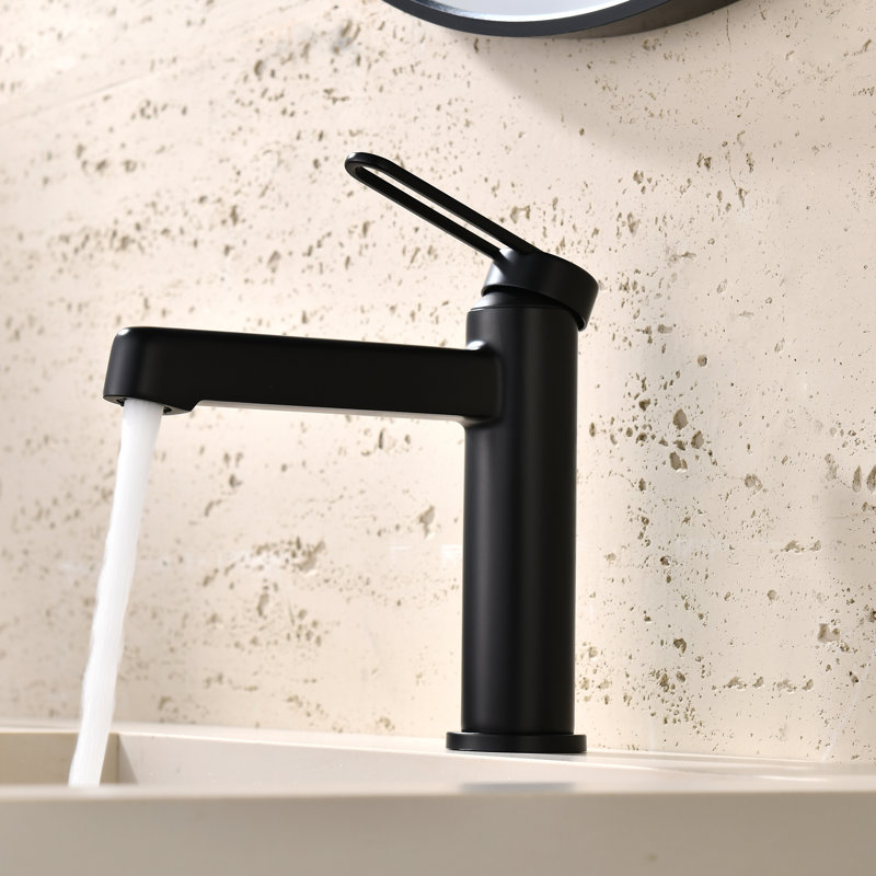 Robinet mélangeur monocommande et pivotant H59 électrolytique pour évier et cuisine, Noir mat