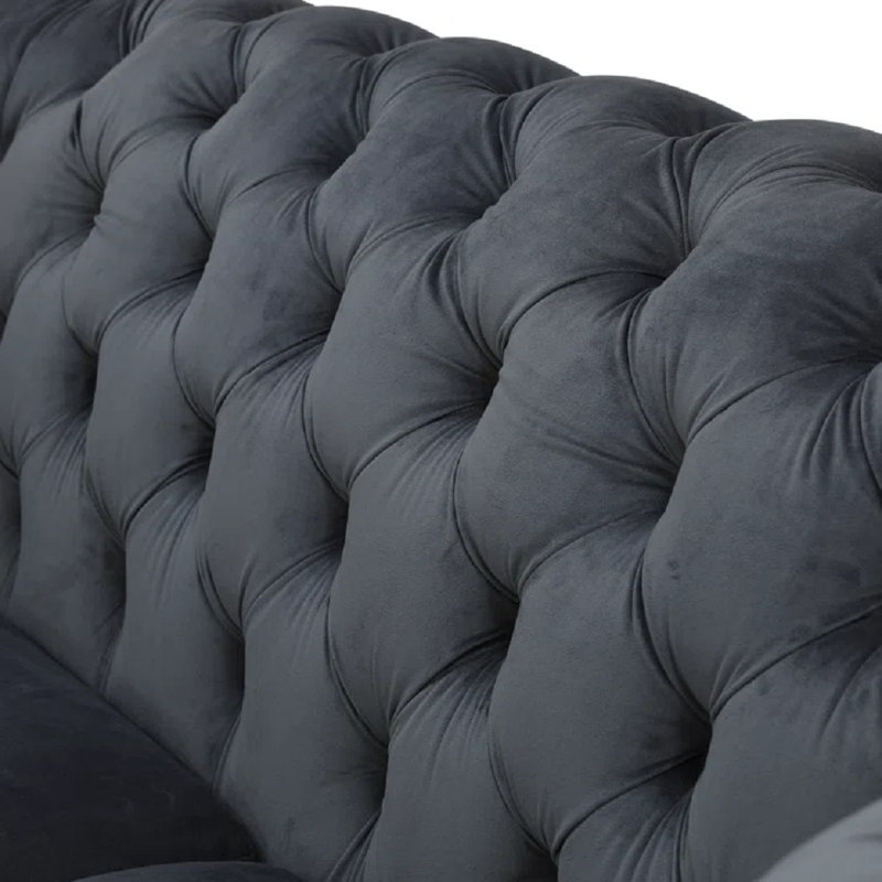 Chaise de salon 48 po, Microfibre/microsuède gris