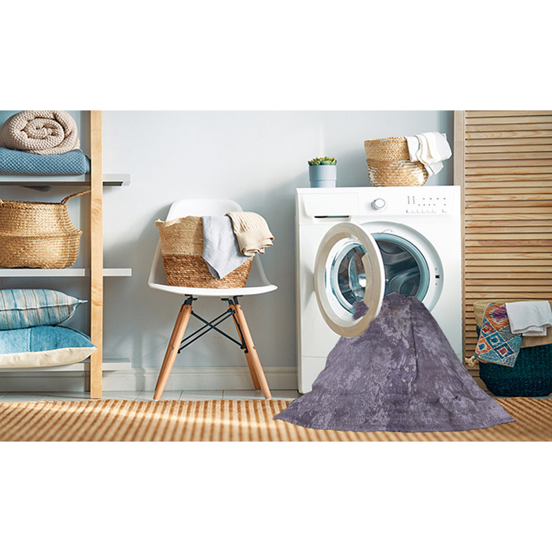 Tapis 100% Mid-Century moderne lavable à la machine 2065, Rond 5 pi