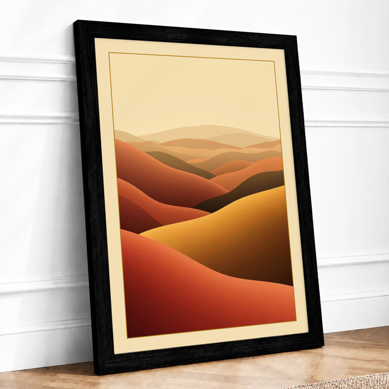 Desert Under Dunes Modern - Framed Print, A1 - 84.1 x 59.4 cm, Black