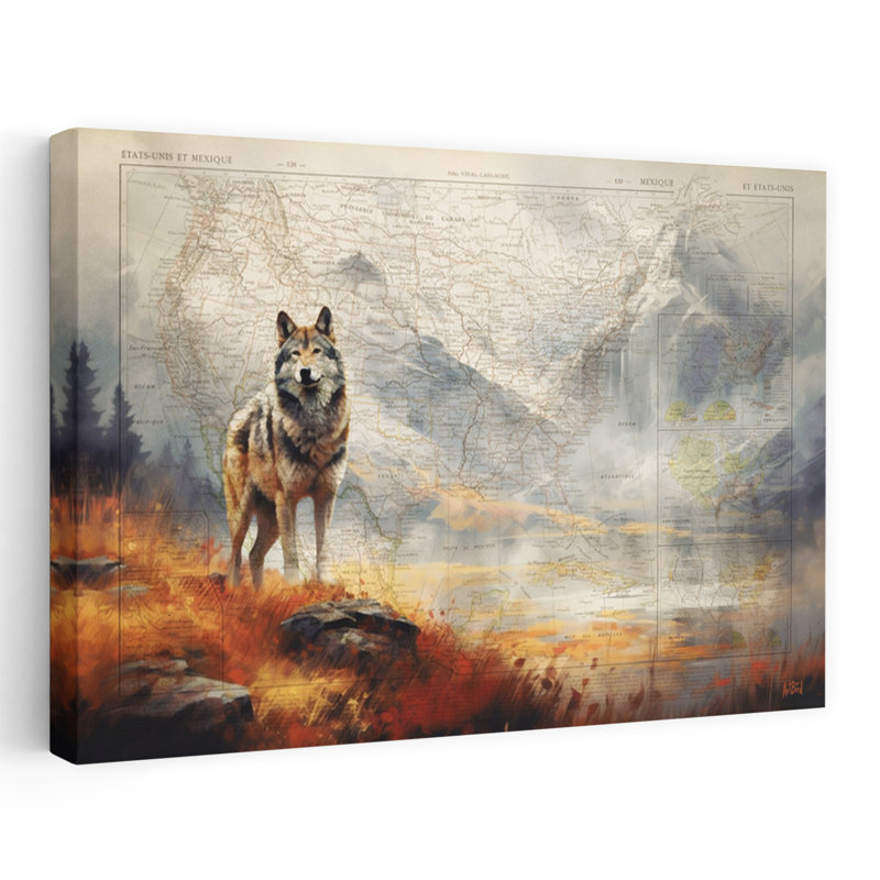 Art contemporain, art loup, H 40 po x l 60 po