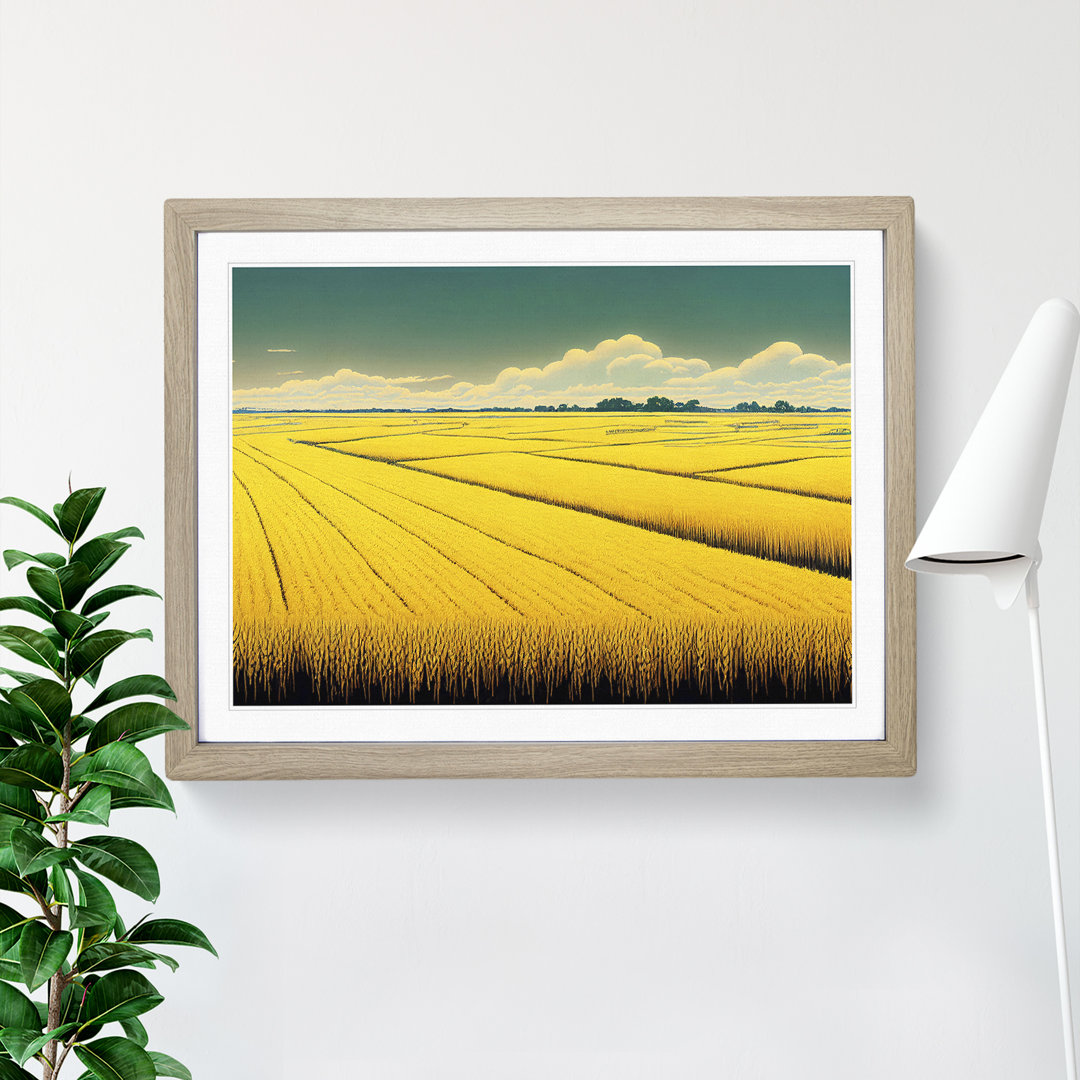 A Delightful Wheat Field - Framed Print