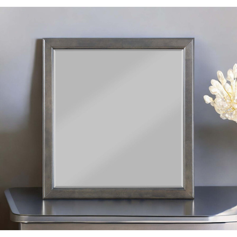 Ensemble de chambre à coucher 4 pièces (sans commode), Gris foncé, Très grand