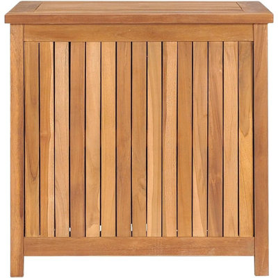 Boîte de rangement d'extérieur en bois de teck - Banc de rangement pour patio avec couvercle et doublure imperméable pour le jardin, le patio ou la cour