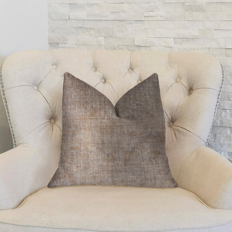 Coussin décoratif de luxe en bisque Monroe, H 20 po x l 26 po, Brun