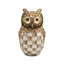 Mocha Check Ceramic Owl Vase