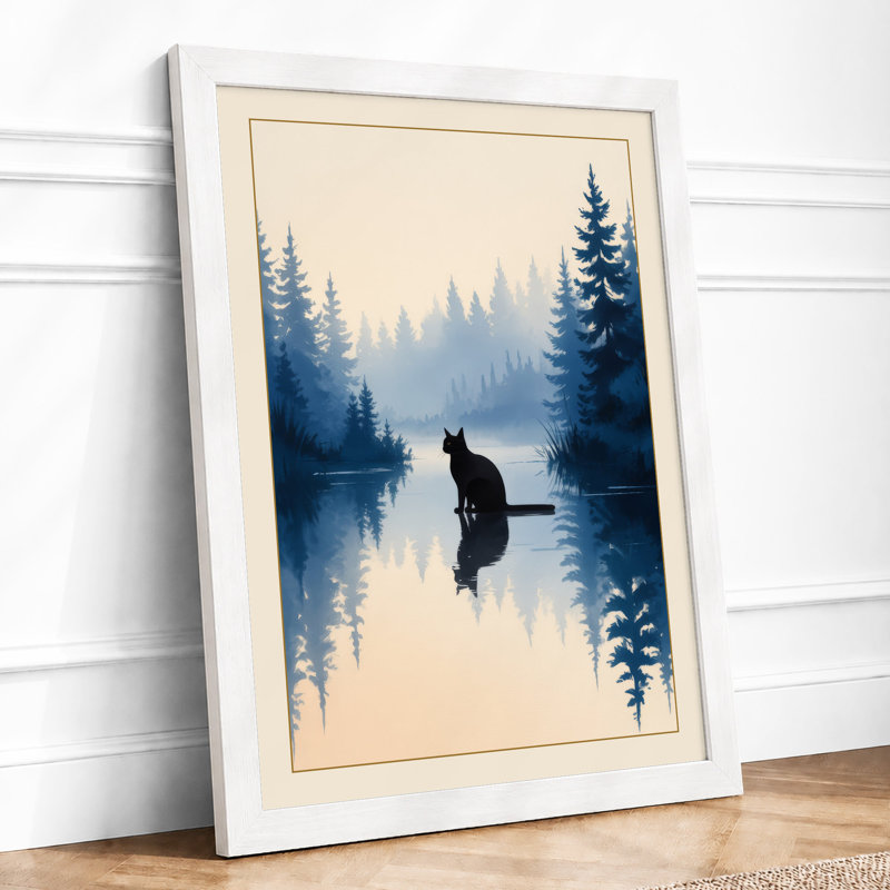 Quiet Reflection On Water Scandinavian - Print, A3 - 42.0 x 29.7 cm, White