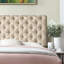 Structure de lit rembourrée en tissu avec tête de lit réglable / style Chesterfield / support à lattes de bois-472233128-472233132
