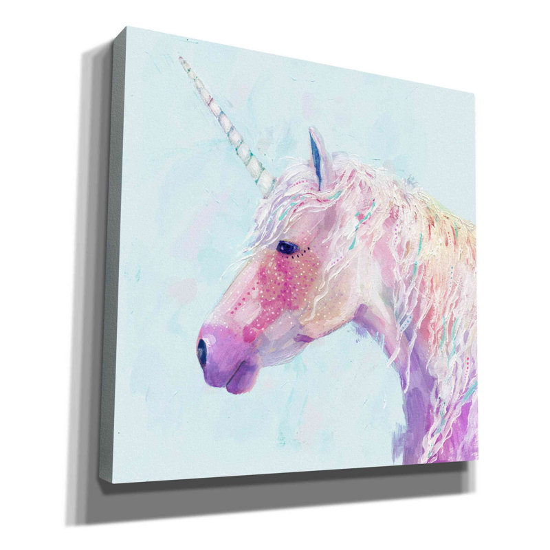 «Mystic Unicorn II» par Victoria Borges, art mural sur toile, H 18 po x l 18 po x P 0,5 po