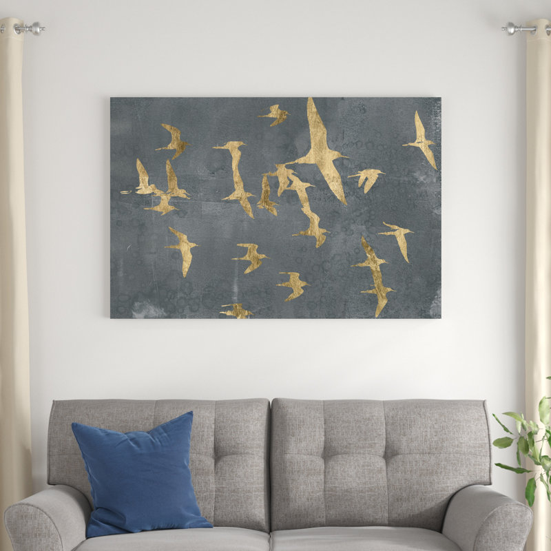 Silhouettes en vol IV, Toile tendue, Non, H 20 po x l 30 po