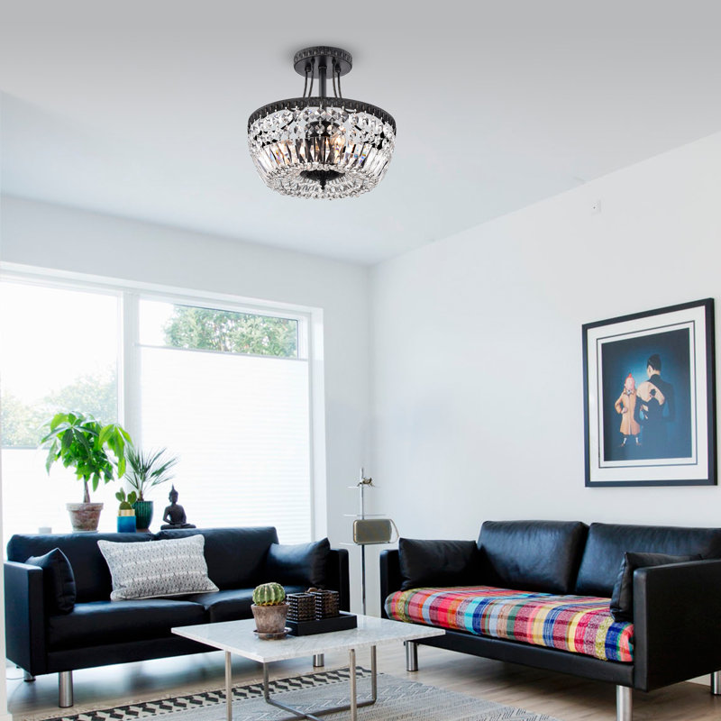 Single 3-light semi-recessed ceiling light 11.8” Finis