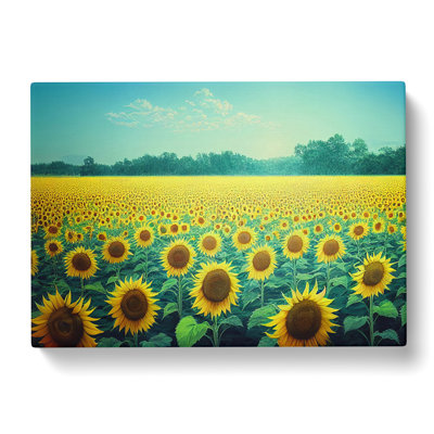 Captivating Sunflower Field - Wrapped Canvas Print