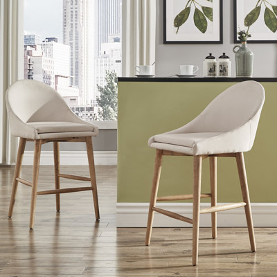 Loyd Upholstered Counter Stool with Solid Wood Frame