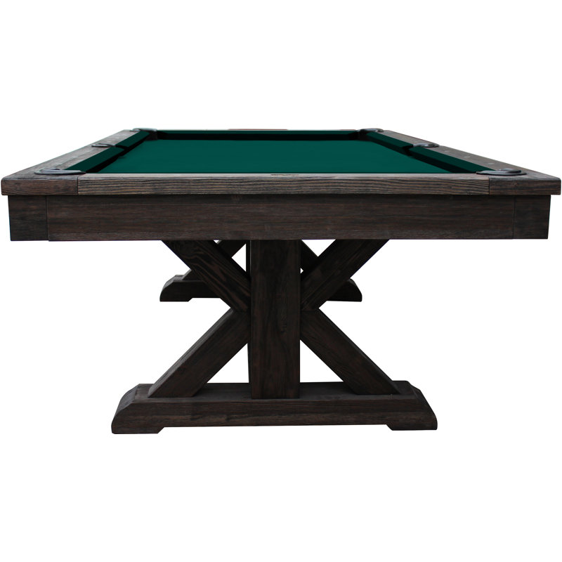 Brazos River Weathered 8' Slate Pool Table with Professional Installation Included, Weathered Black, Dark Green