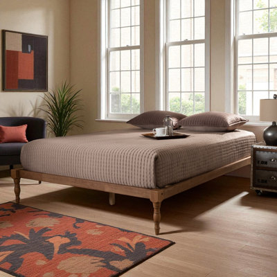 Guendi Full Platform Bed Frame, Modern and Contemporary, Brown 12.71'' H X 56.98'' W X 76.07'' L