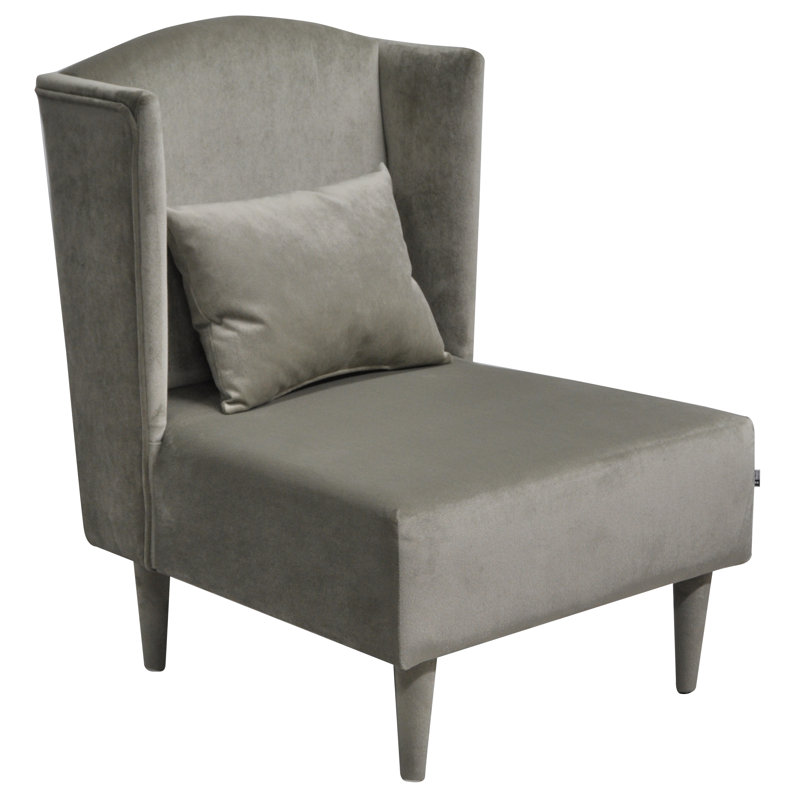 Pepi Upholstered Wingback Chair, Grey