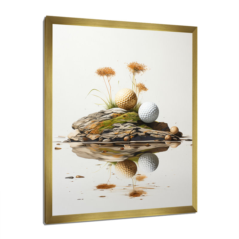 Impression sur toile Madbury Minimalisme Golf I sur toile, H 20 po x l 12 po x P 1 po, Encadrement doré