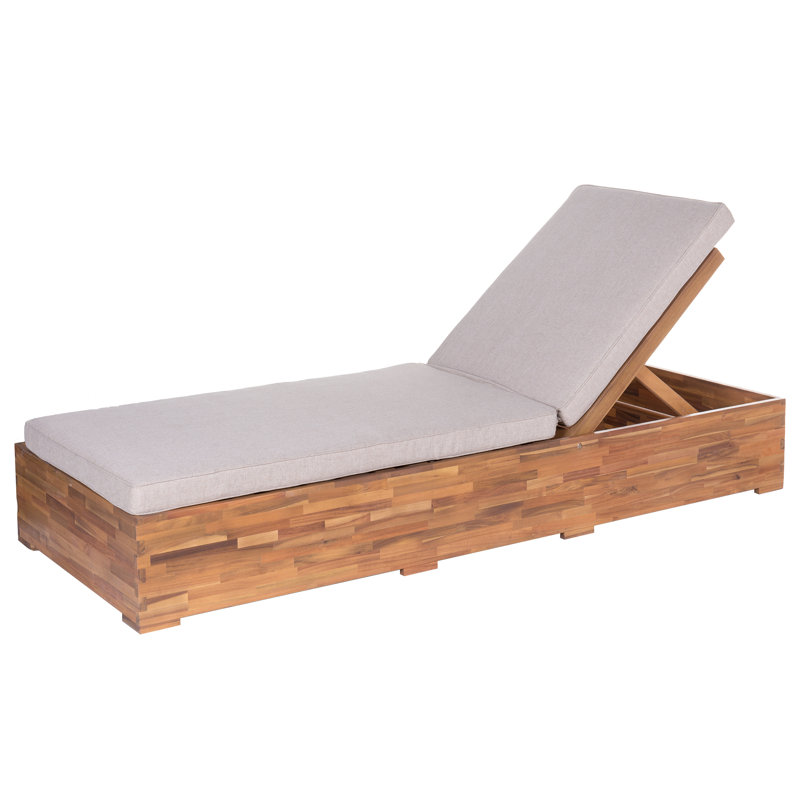 Anniki 200cm Long Reclining Acacia Single Chaise