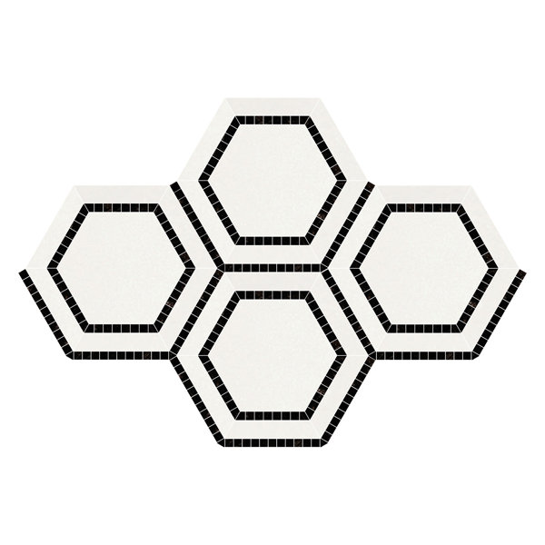 Nesttile Thassos White Marble 5 x 5 Honeycomb Mosaic Tile Honed | Wayfair Thassos White Marble 5 x 5 Honeycomb Mosaic Tile Honed