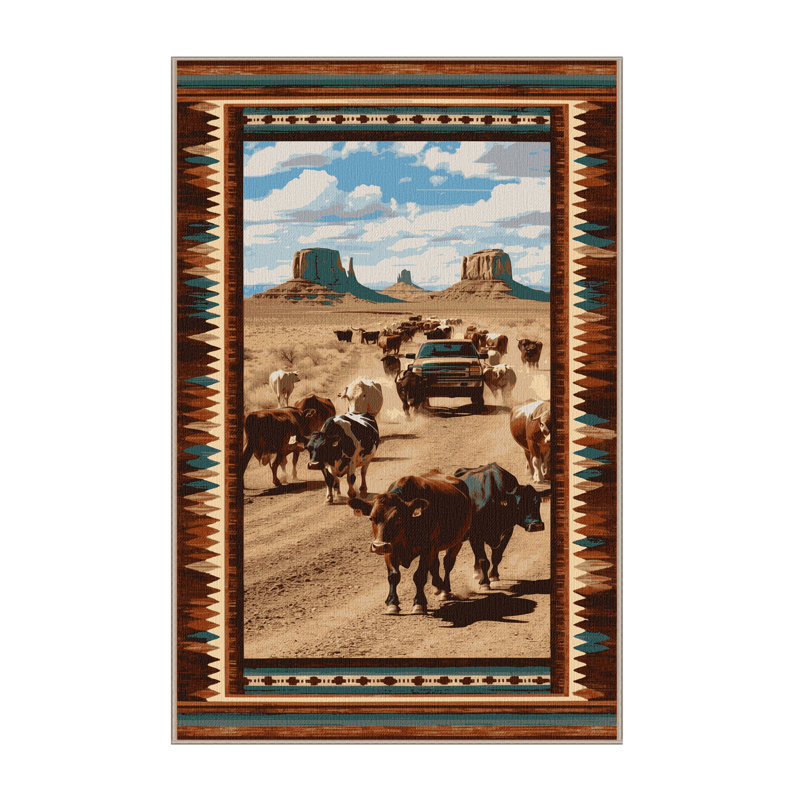  Tapis du sud-ouest lavable, Rectangulaire 2 pi x 3 pi