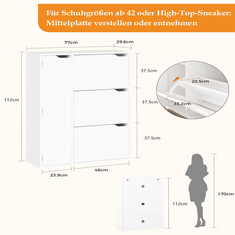 8 Pair Shoe Storage Cabinet