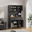 Armoire garde-manger 71 po avec station de charge, rangement de cuisine de ferme avec tiroir et tablettes-1147960102