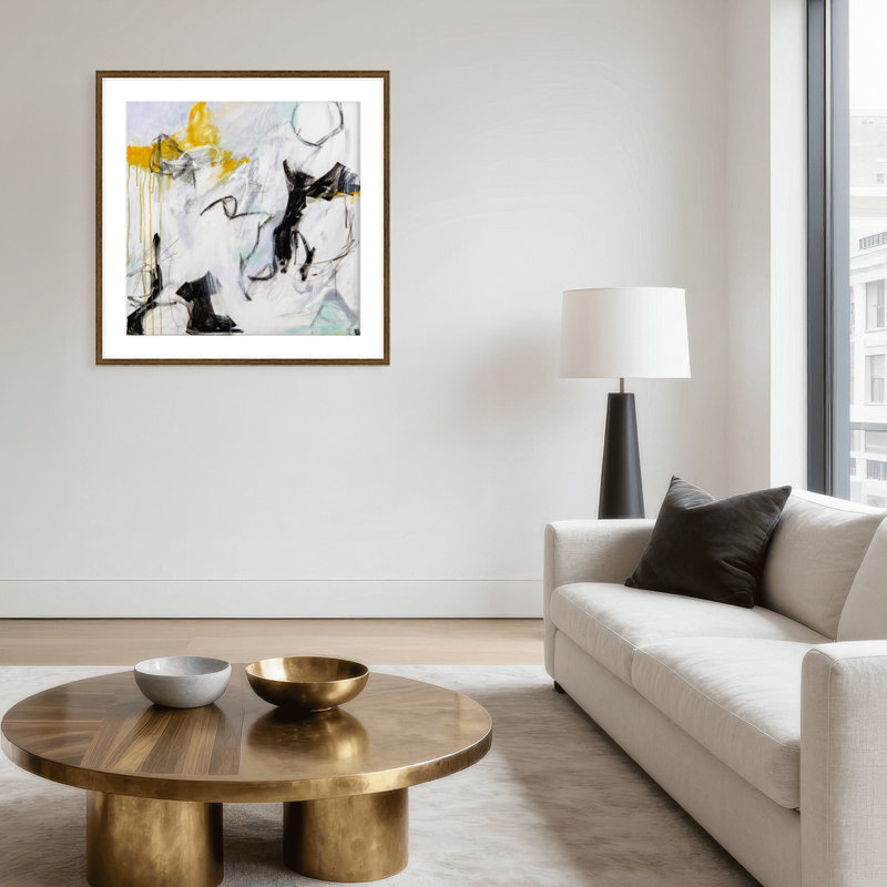 Little Black Dress Print by Patricia Schwimmer, 40" H x 40" W x 1.125" D, Framed Matted Print, Brown