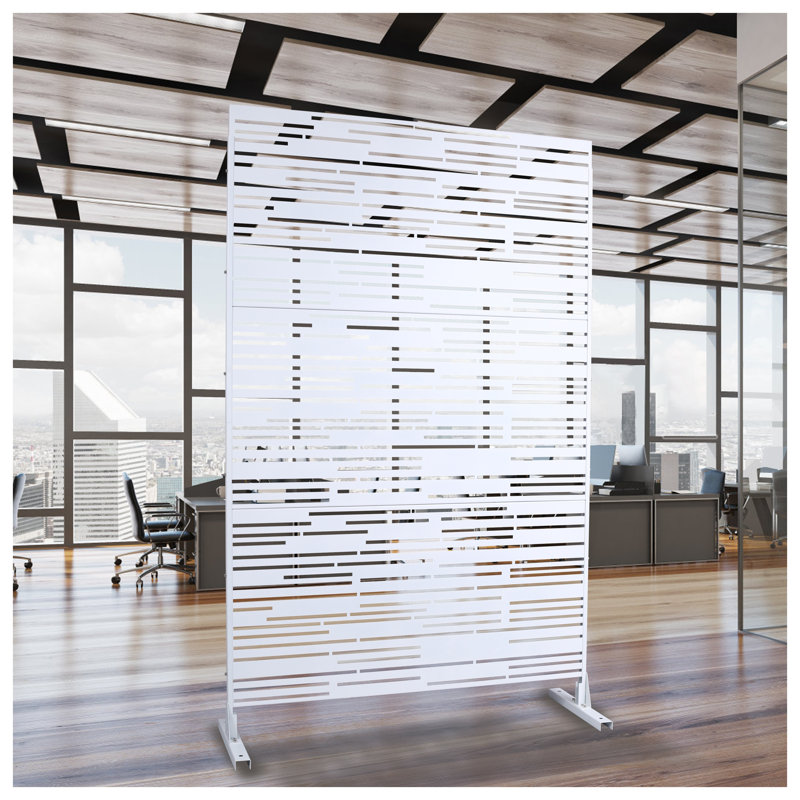 Panneau d'intimité blanc / intérieur en acier blanc, H 76 po x l 48 po