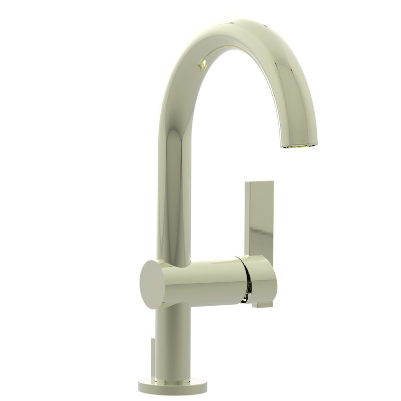 Priya Single Hole Bathroom Faucet with Drain Assembly, French Gold