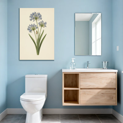 Plants &Flowers Blue Agapanthus Flowers On Cream Background