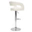 George Set of 2 Adjustable Bar Stools with Backs Arms, Modern PU Leather Swivel Counter Height Stools with Footrest, Kitchen Island Chairs for Dining Room, Home Bar, Cafe, White-1069806058-1010057423