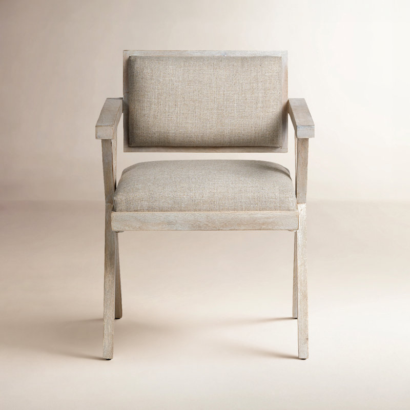 Desi 19.75'' H Linen Upholstered Arm Chair, Blonde
