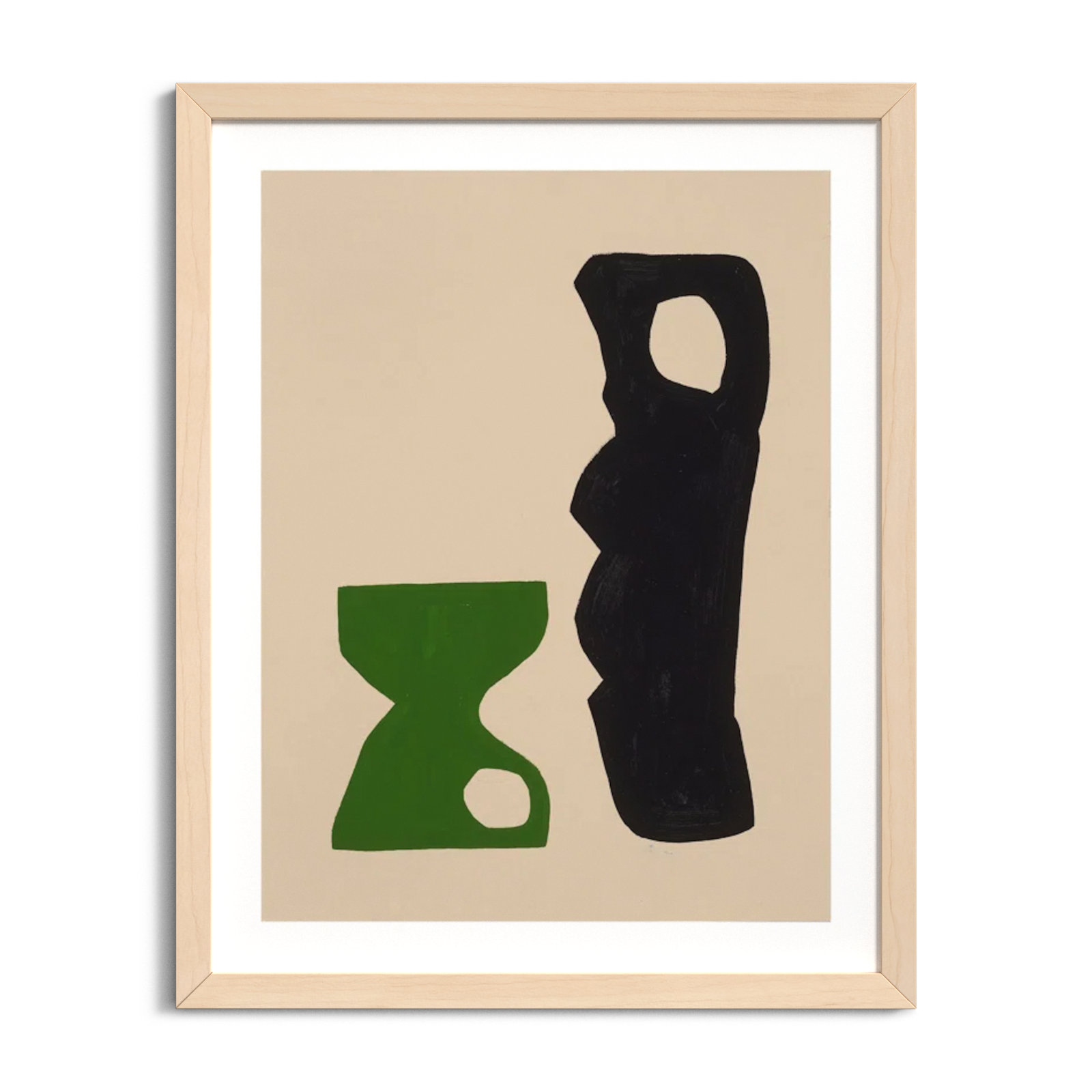 The Conversation by Michael Kempen, 16" W x 20" H, Maple Framed