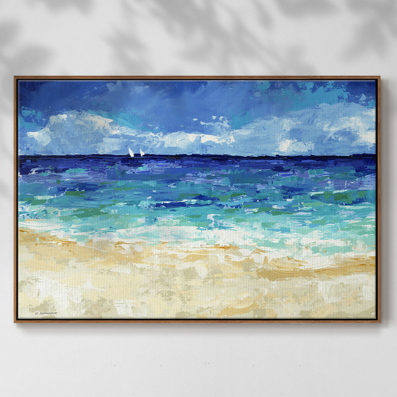 Ensoleillé, reproduction sur toile encadrée, Cadre noyer, H 17 po x l 25 po x P 2 po